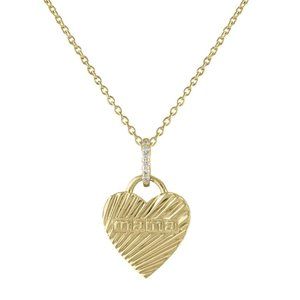 Dazzling Heart Shape 14K (or 18k upon request) Gold MAMA Necklace